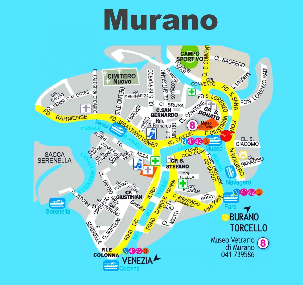 map of murano Venice