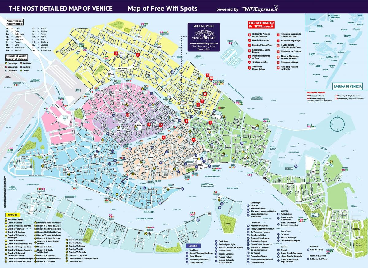 map of Venice italy attractions