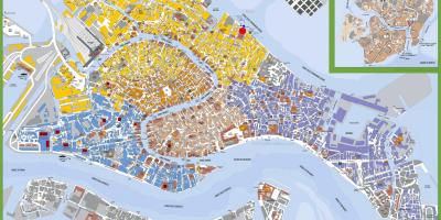 Detailed map of Venice