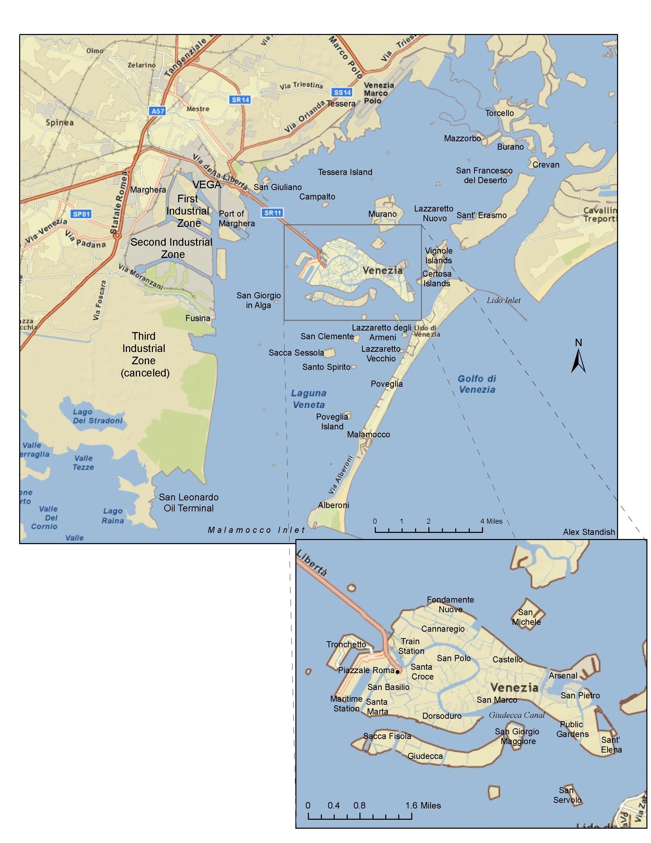 Map Of Islands Of Venice Italy