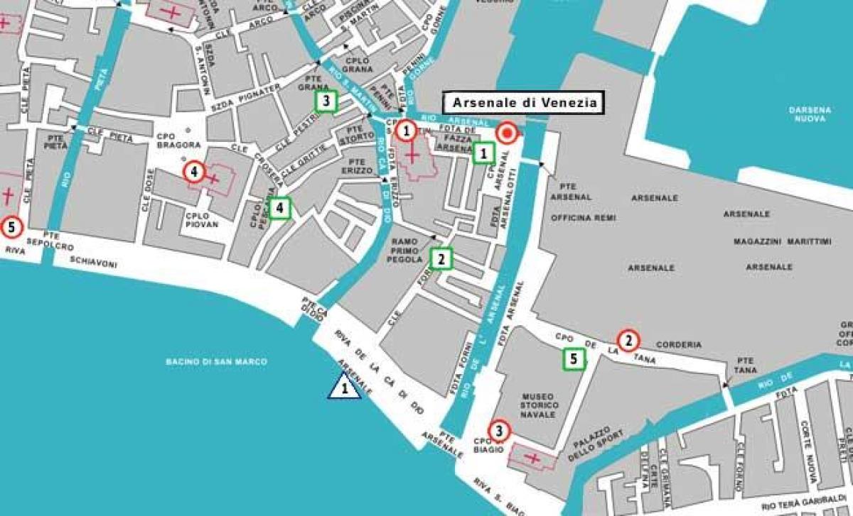 map of Venice arsenale