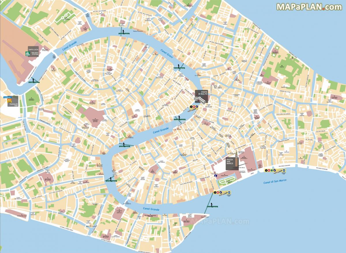 map of Venice bridges