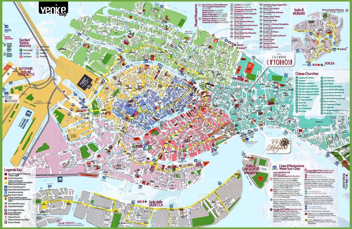 map of Venice churches