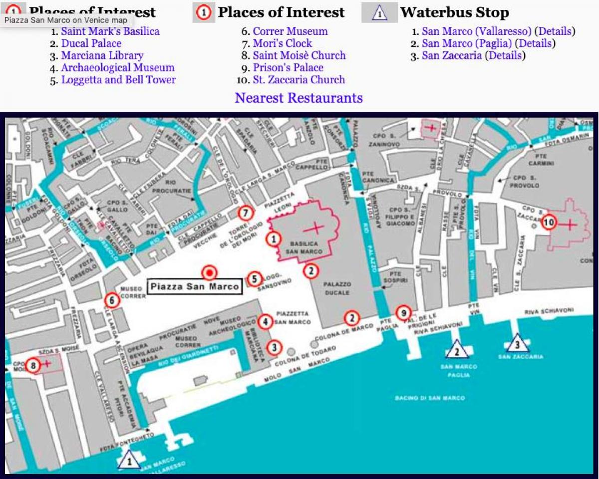 map of Venice piazza