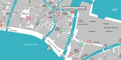 Map of Venice arsenale